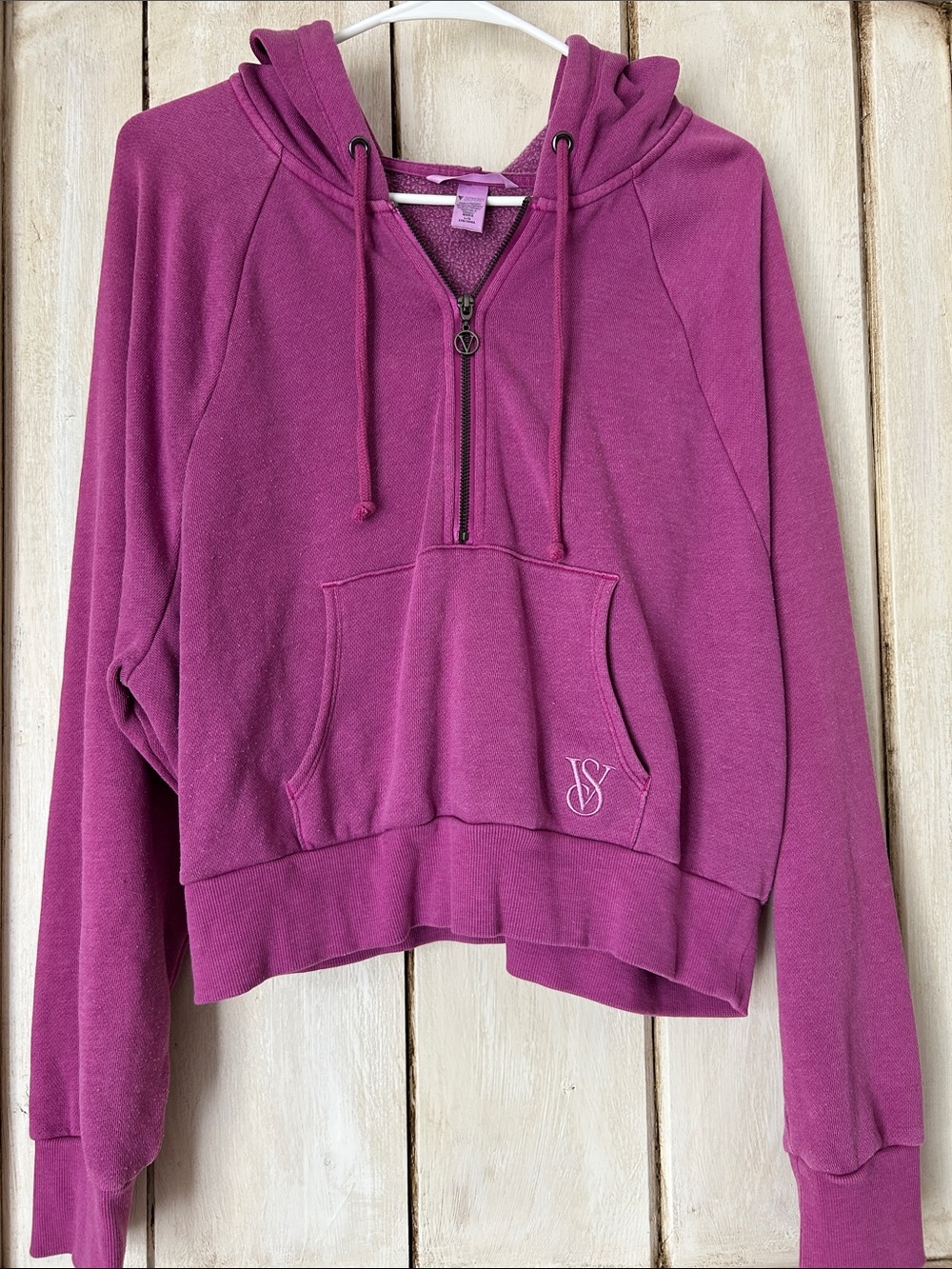 PINK Victoria's Secret Half-Zip Hooded Pullover - Magenta
